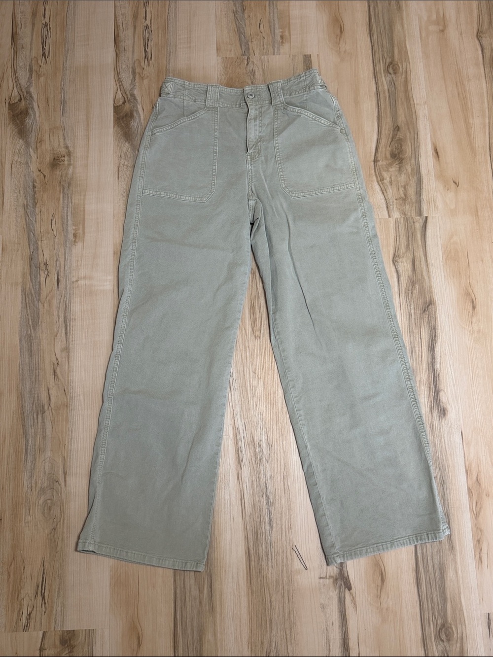 American Eagle Outfitters Wide-Leg Pants in Sage Green
